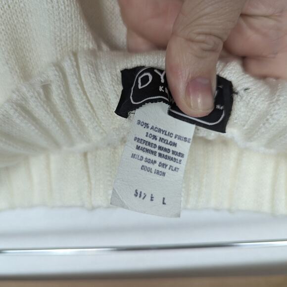 Vintage Dylani Acrylic Two-Piece Cream & Tan Sweater Set Size L - Picture 11 of 12